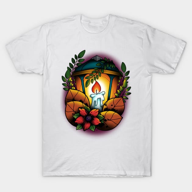 Lantern with candle T-Shirt by InkSmith